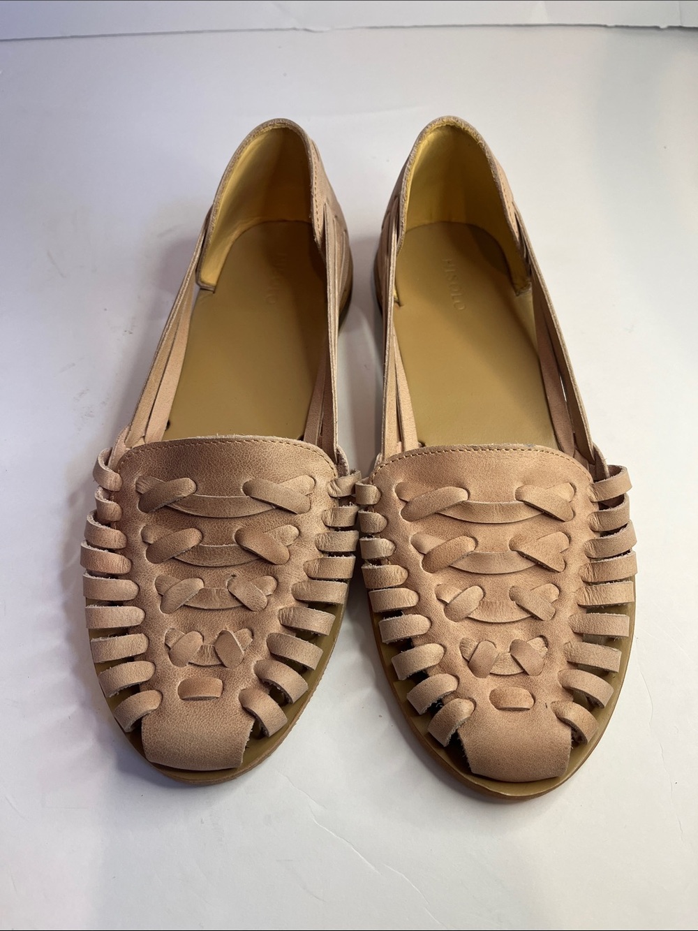 Nisolo Blush Pink Woven Leather Slip-Ons
